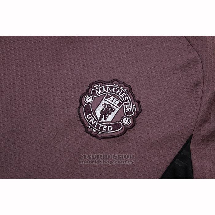 Chandal del Manchester United Manga Corta 2025-2026 Marron - Pantalon Corto